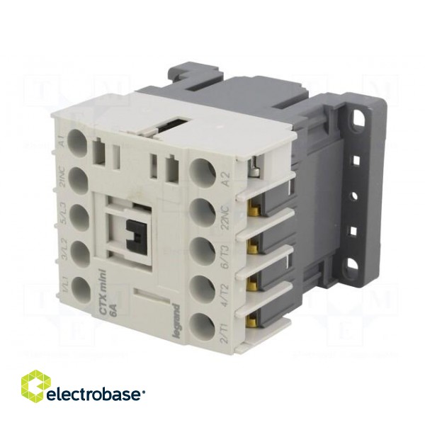 Contactor: 3-pole | NO x3 | Auxiliary contacts: NC | 230VAC | 6A image 2
