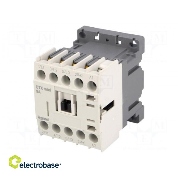Contactor: 3-pole | NO x3 | Auxiliary contacts: NC | 230VAC | 9A | DIN фото 1