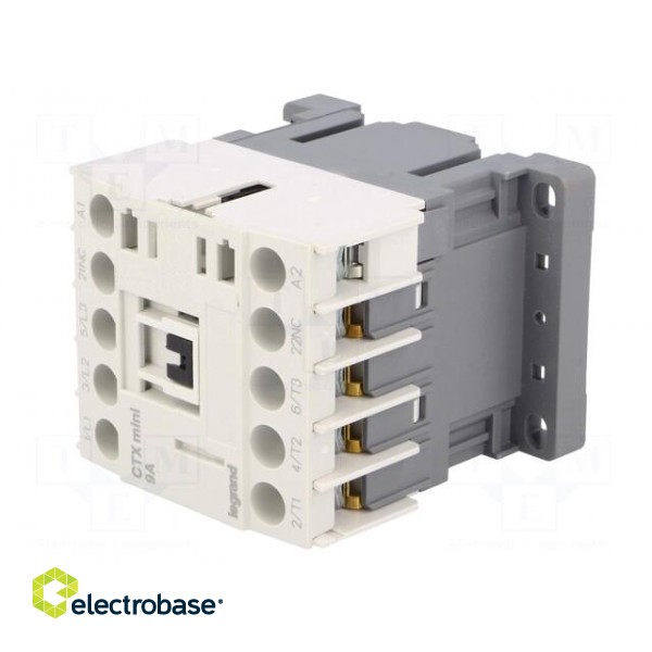 Contactor: 3-pole | NO x3 | Auxiliary contacts: NC | 230VAC | 9A | DIN фото 2