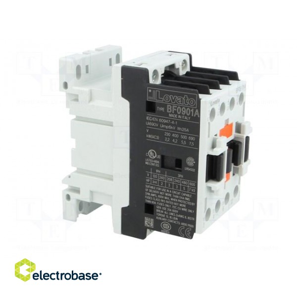 Contactor: 3-pole | NO x3 | Auxiliary contacts: NC | 230VAC | 9A | BF image 8