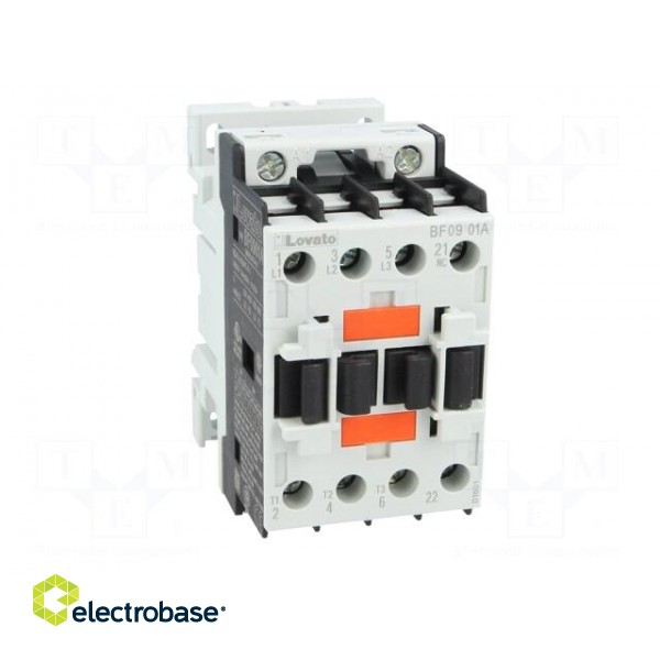 Contactor: 3-pole | NO x3 | Auxiliary contacts: NC | 230VAC | 9A | DIN image 9