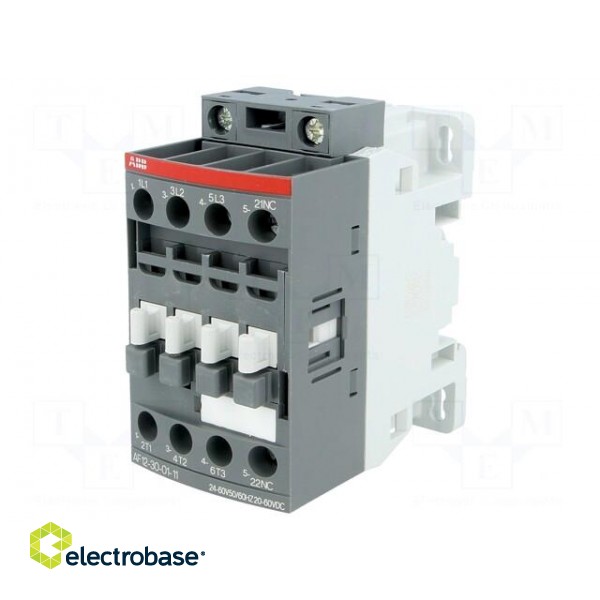 Contactor: 3-pole | NO x3 | Auxiliary contacts: NC | 12A | AF | -25÷60°C