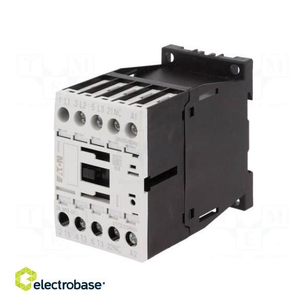 Contactor: 3-pole | NO x3 | Auxiliary contacts: NC | 24VAC | 12A | 690V image 1