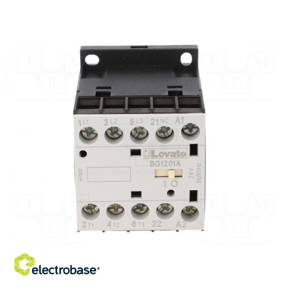 Contactor: 3-pole | NO x3 | Auxiliary contacts: NC | 24VAC | 12A | BG image 9