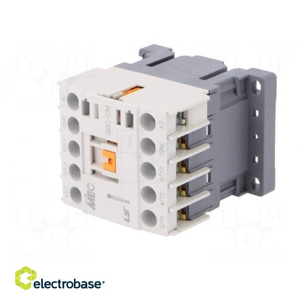 Contactor: 3-pole | NO x3 | Auxiliary contacts: NC | 24VAC | 12A | IP20 image 2