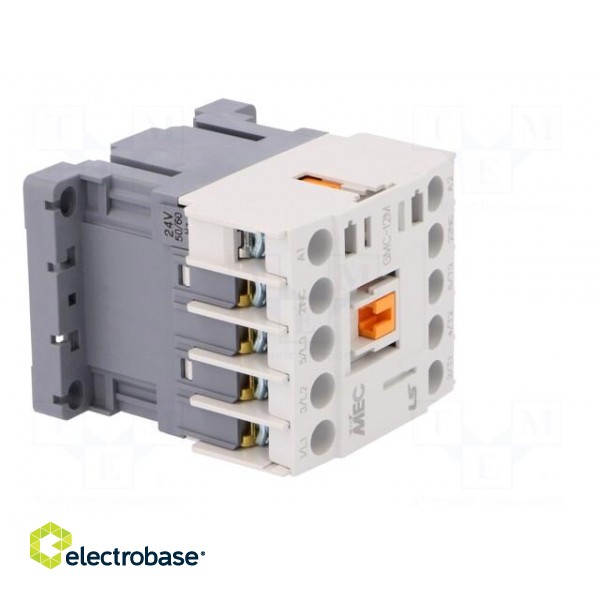 Contactor: 3-pole | NO x3 | Auxiliary contacts: NC | 24VAC | 12A | IP20 image 8