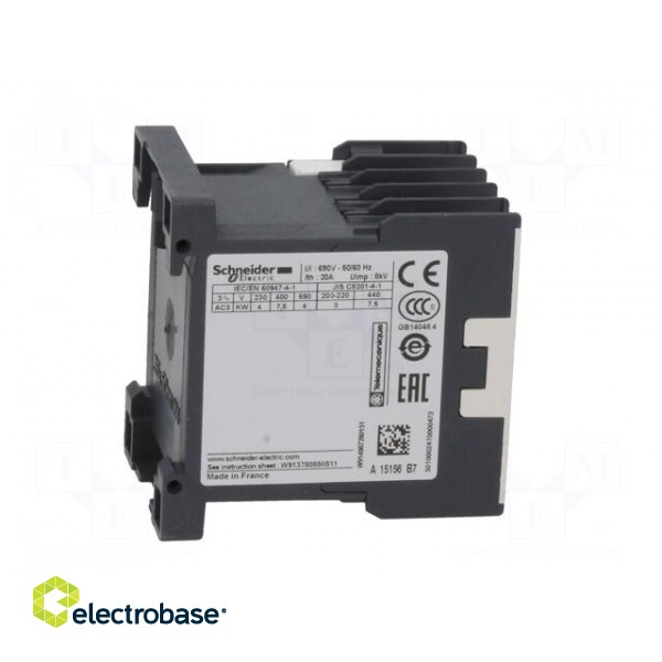 Contactor: 3-pole | NO x3 | Auxiliary contacts: NC | 24VAC | 16A | 690V image 7