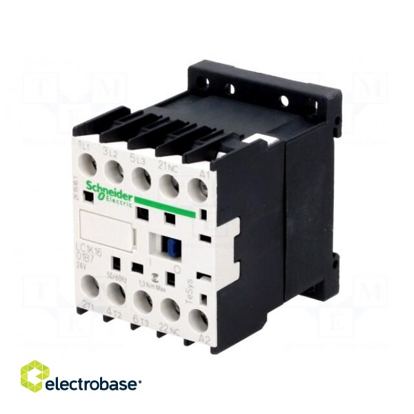 Contactor: 3-pole | NO x3 | Auxiliary contacts: NC | 24VAC | 16A | 690V image 1