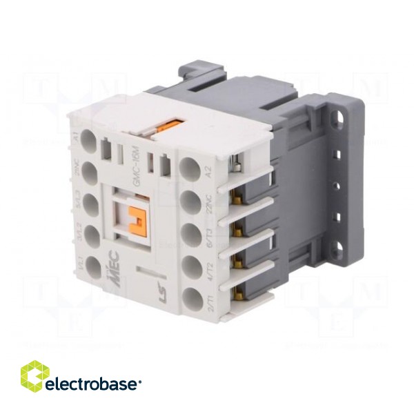 Contactor: 3-pole | NO x3 | Auxiliary contacts: NC | 24VAC | 16A | IP20 фото 2