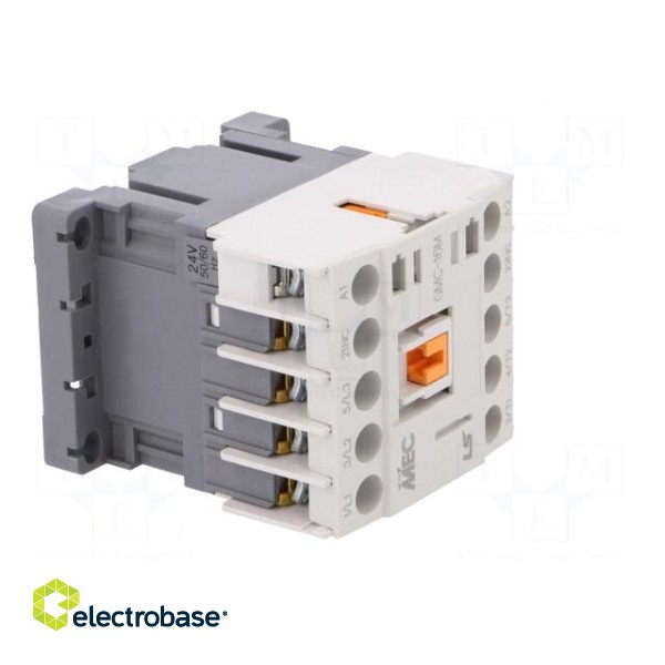 Contactor: 3-pole | NO x3 | Auxiliary contacts: NC | 24VAC | 16A | IP20 image 8