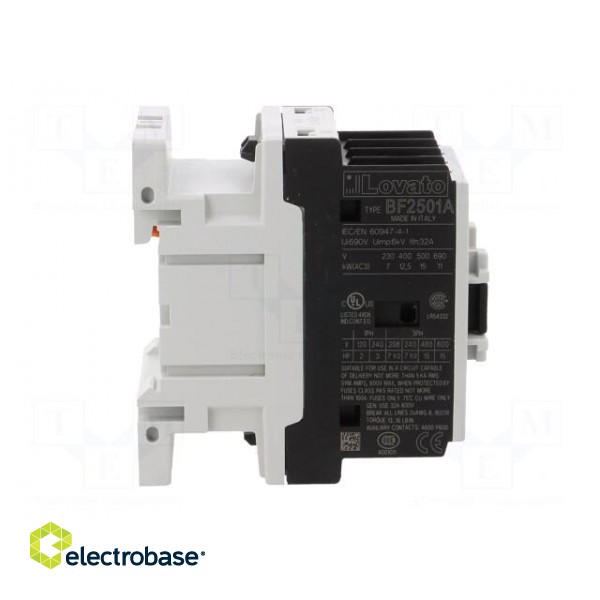 Contactor: 3-pole | NO x3 | Auxiliary contacts: NC | 24VAC | 25A | BF image 7