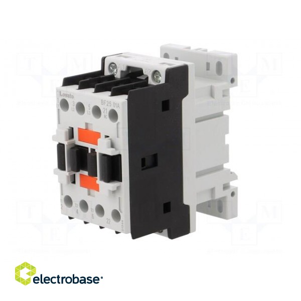 Contactor: 3-pole | NO x3 | Auxiliary contacts: NC | 24VAC | 25A | BF image 2