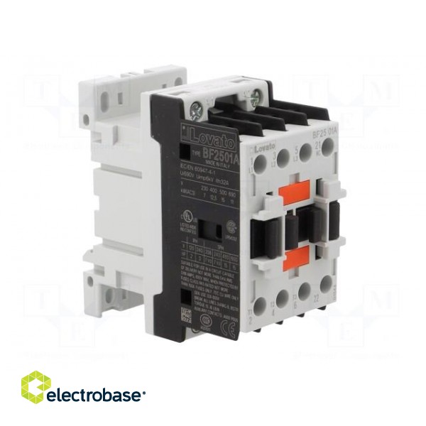 Contactor: 3-pole | NO x3 | Auxiliary contacts: NC | 24VAC | 25A | BF image 8