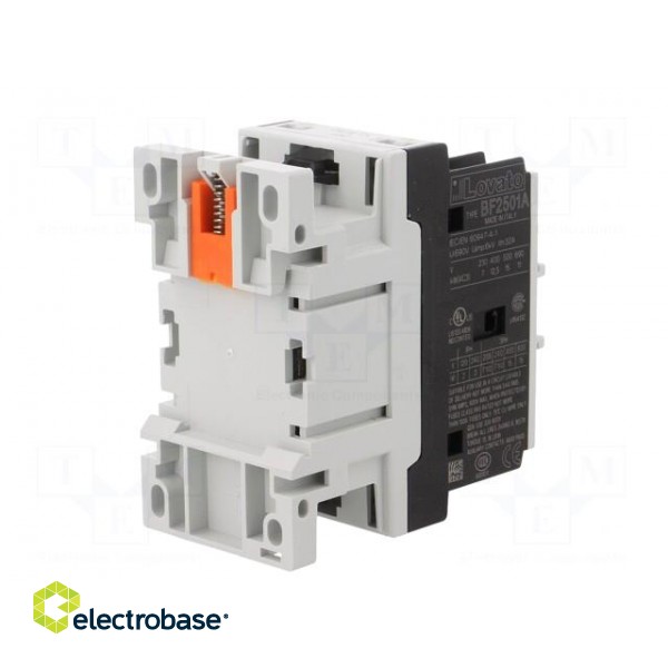 Contactor: 3-pole | NO x3 | Auxiliary contacts: NC | 24VAC | 25A | DIN image 6
