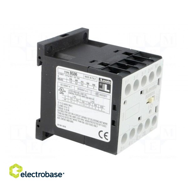Contactor: 3-pole | NO x3 | Auxiliary contacts: NC | 24VAC | 6A | DIN | BG фото 8