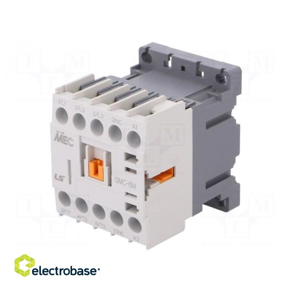 Contactor: 3-pole | NO x3 | Auxiliary contacts: NC | 24VAC | 6A | W: 45mm image 1