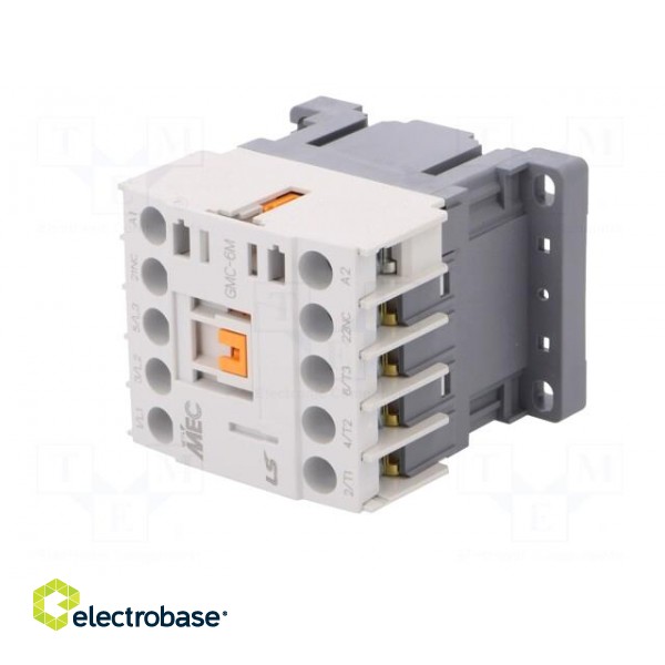 Contactor: 3-pole | NO x3 | Auxiliary contacts: NC | 24VAC | 6A | W: 45mm image 2