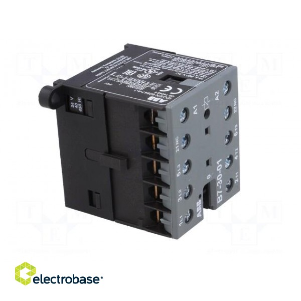 Contactor: 3-pole | NO x3 | Auxiliary contacts: NC | 24VAC | 7A | B7 фото 8