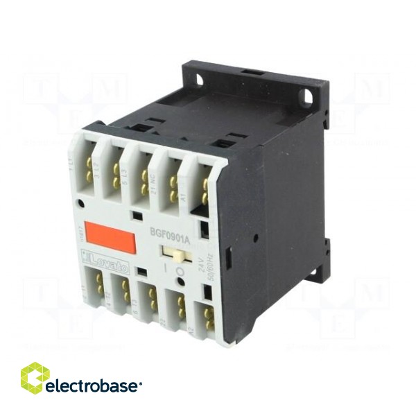 Contactor: 3-pole | NO x3 | Auxiliary contacts: NC | 24VAC | 9A | DIN | BG image 2