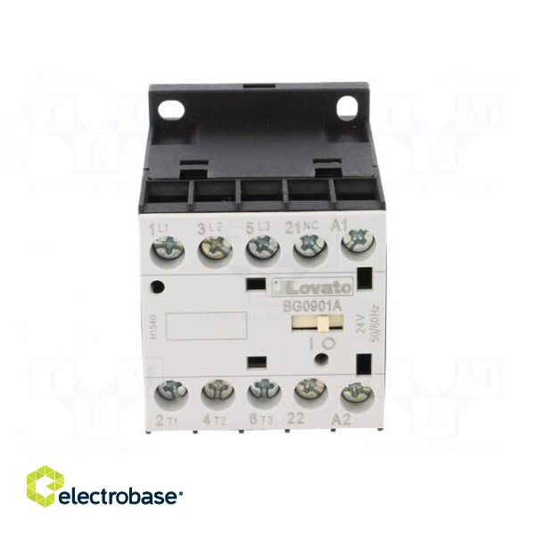 Contactor: 3-pole | NO x3 | Auxiliary contacts: NC | 24VAC | 9A | DIN | BG фото 9