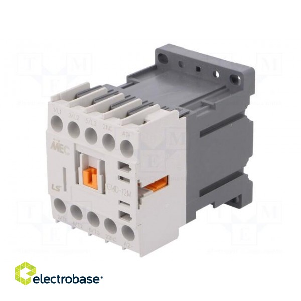 Contactor: 3-pole | NO x3 | Auxiliary contacts: NC | 24VDC | 12A | IP20 paveikslėlis 1