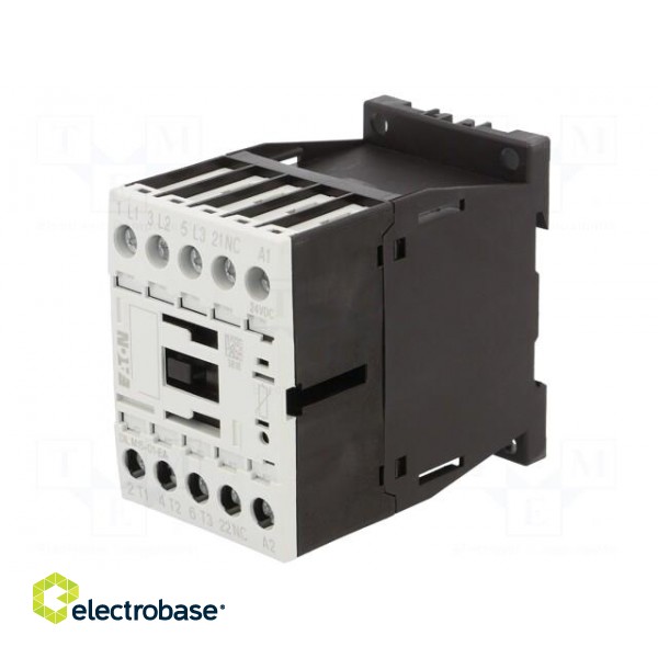 Contactor: 3-pole | NO x3 | Auxiliary contacts: NC | 24VDC | 15A | 690V image 1