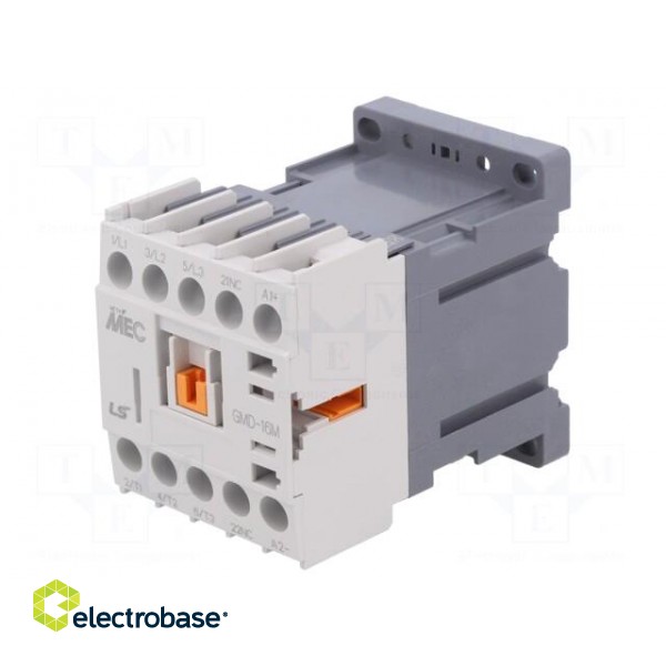 Contactor: 3-pole | NO x3 | Auxiliary contacts: NC | 24VDC | 16A | IP20 paveikslėlis 1