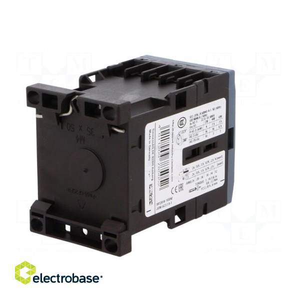Contactor: 3-pole | NO x3 | Auxiliary contacts: NC | 24VDC | 17A | 3RT20 paveikslėlis 6