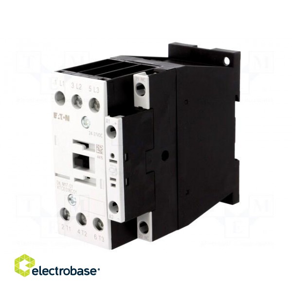 Contactor: 3-pole | NO x3 | Auxiliary contacts: NC | 24VDC | 17A | 690V image 1