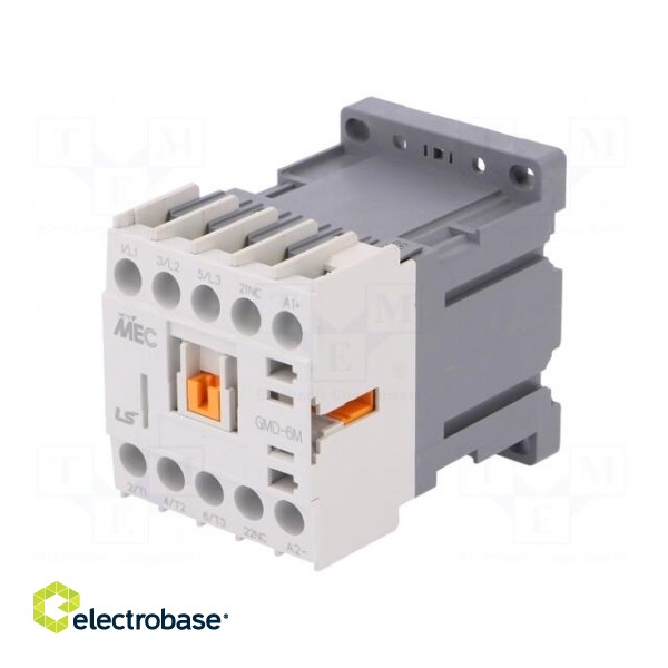 Contactor: 3-pole | NO x3 | Auxiliary contacts: NC | 24VDC | 6A | W: 45mm image 1