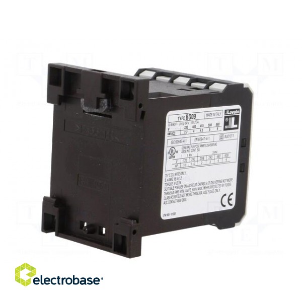 Contactor: 3-pole | NO x3 | Auxiliary contacts: NC | 24VDC | 9A | BG image 6