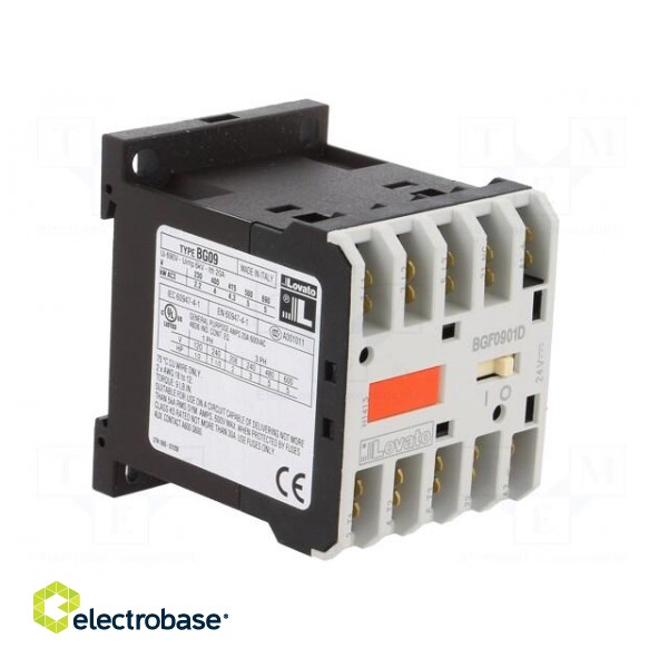 Contactor: 3-pole | NO x3 | Auxiliary contacts: NC | 24VDC | 9A | DIN | BG фото 8