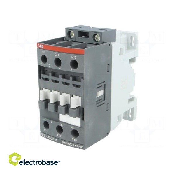 Contactor: 3-pole | NO x3 | Auxiliary contacts: NC | 26A | AF | -25÷60°C