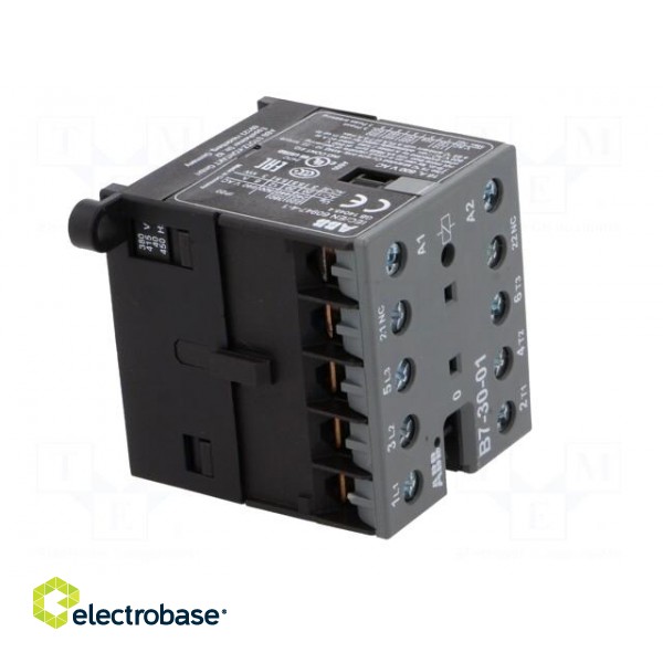 Contactor: 3-pole | NO x3 | Auxiliary contacts: NC | 380÷415VAC | 7A image 8