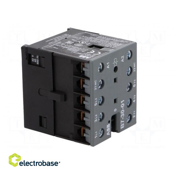 Contactor: 3-pole | NO x3 | Auxiliary contacts: NC | 42VAC | 7A | B7 image 8