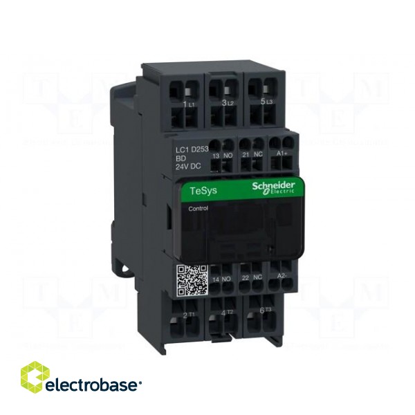 Contactor: 3-pole | NO x3 | Auxiliary contacts: NC + NO | 230VAC | 25A