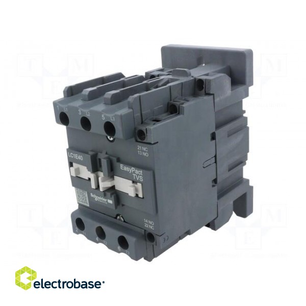 Contactor: 3-pole | NO x3 | Auxiliary contacts: NC + NO | 230VAC | 40A image 1