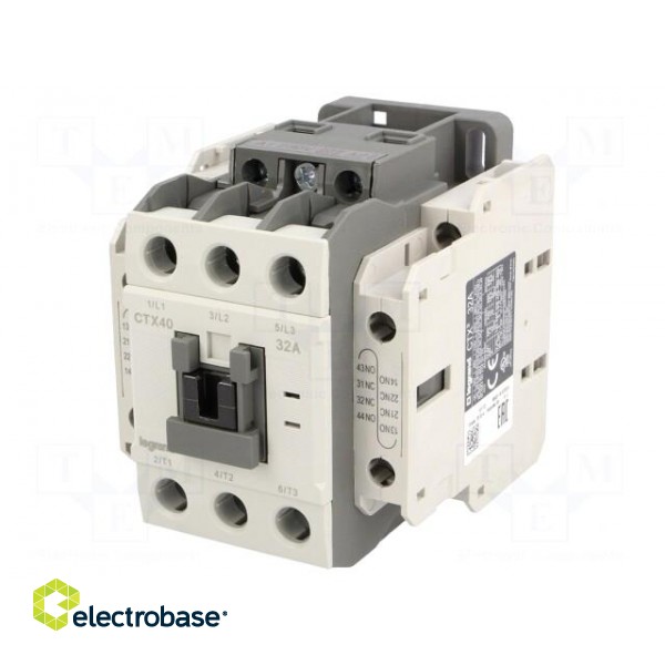 Contactor: 3-pole | NO x3 | Auxiliary contacts: NC x2,NO x2 | 230VAC image 1