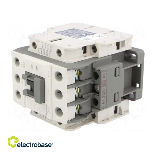 Contactor: 3-pole | NO x3 | Auxiliary contacts: NC x2,NO x2 | 230VAC image 2