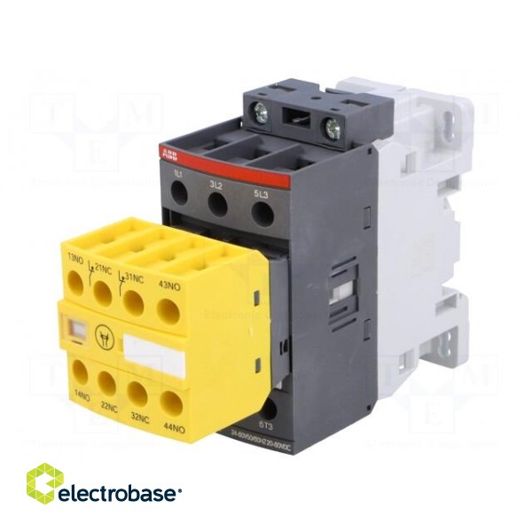 Contactor: 3-pole | NO x3 | Auxiliary contacts: NC x2,NO x2 | 26A фото 1
