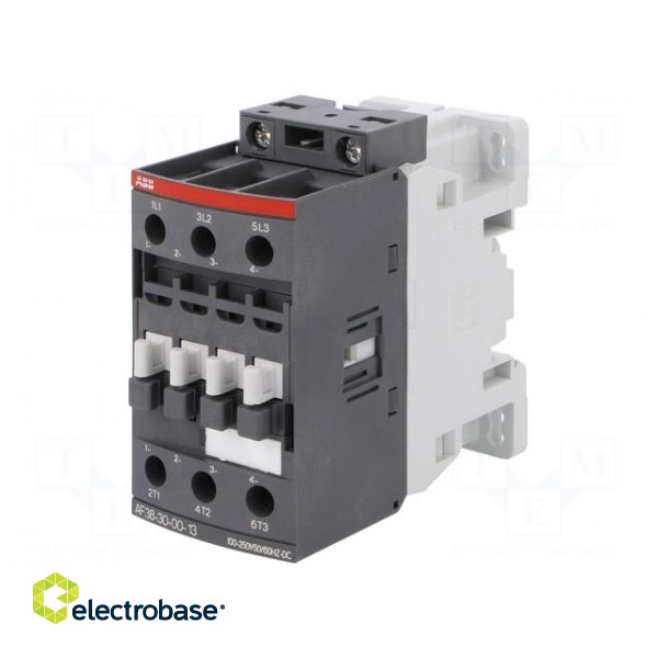 Contactor: 3-pole | NO x3 | Auxiliary contacts: NO | 100÷250VAC | 38A image 1