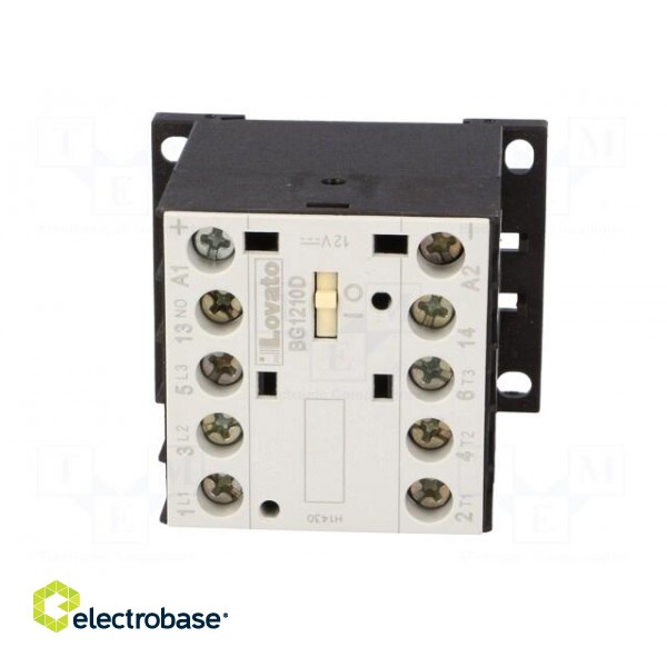 Contactor: 3-pole | NO x3 | Auxiliary contacts: NO | 12VDC | 12A | BG image 9