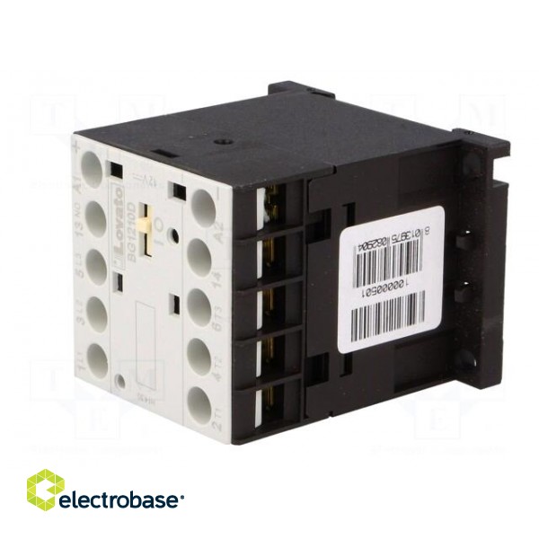 Contactor: 3-pole | NO x3 | Auxiliary contacts: NO | 12VDC | 12A | DIN фото 2