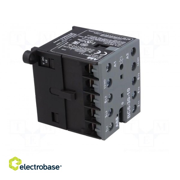 Contactor: 3-pole | NO x3 | Auxiliary contacts: NO | 12VDC | 6A | BC6 фото 8