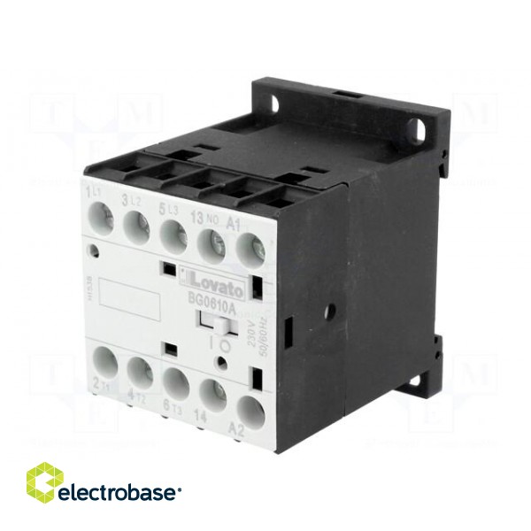 Contactor: 3-pole | NO x3 | Auxiliary contacts: NO | 230VAC | 6A | DIN image 1