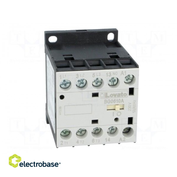 Contactor: 3-pole | NO x3 | Auxiliary contacts: NO | 230VAC | 6A | DIN image 9