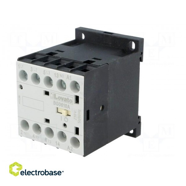 Contactor: 3-pole | NO x3 | Auxiliary contacts: NO | 230VAC | 6A | DIN image 2