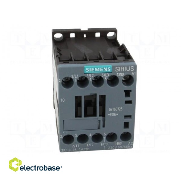 Contactor: 3-pole | NO x3 | Auxiliary contacts: NO | 230VAC | 9A | 3RT20 image 9