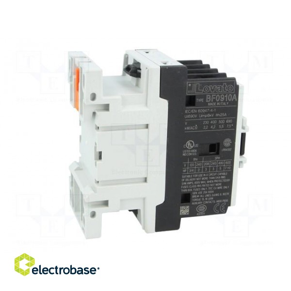 Contactor: 3-pole | NO x3 | Auxiliary contacts: NO | 230VAC | 9A | DIN image 7