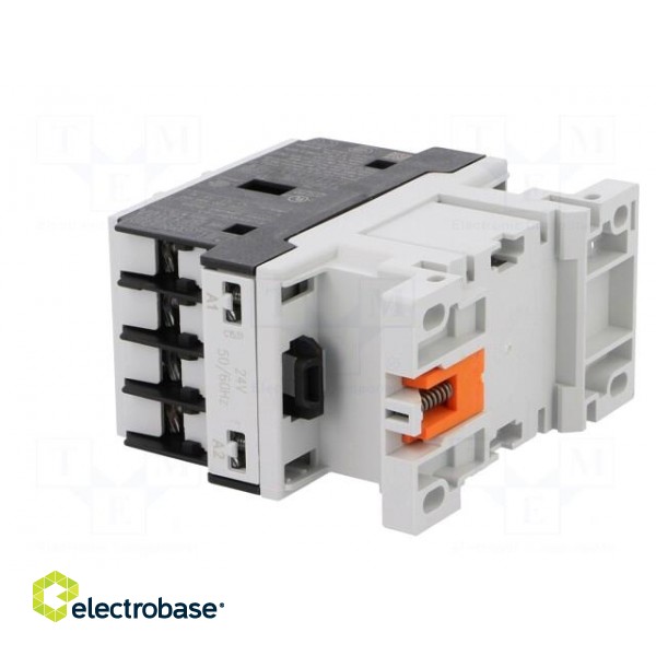 Contactor: 3-pole | NO x3 | Auxiliary contacts: NO | 24VAC | 12A | DIN image 4
